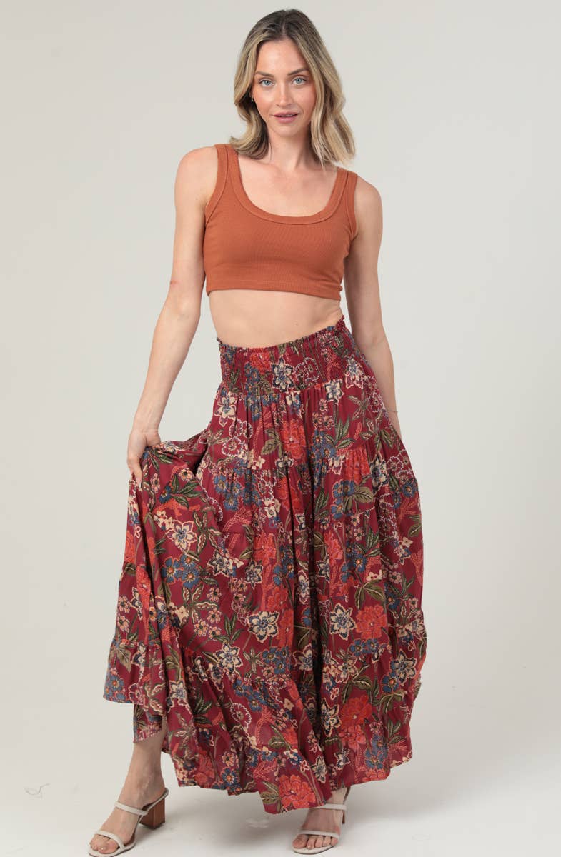 Fall Swing Floral Maxi Skirt - ivyandlavyboutique ANGIE