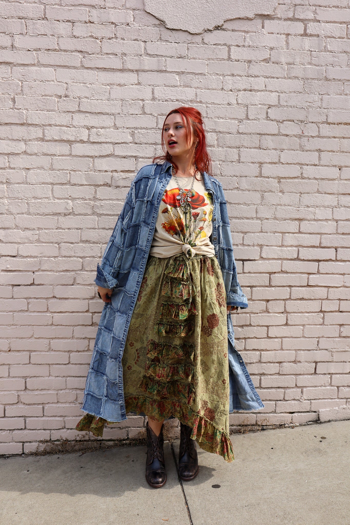 Fields of Dreams Skirt in Moss - ivyandlavyboutique Jaded Gypsy