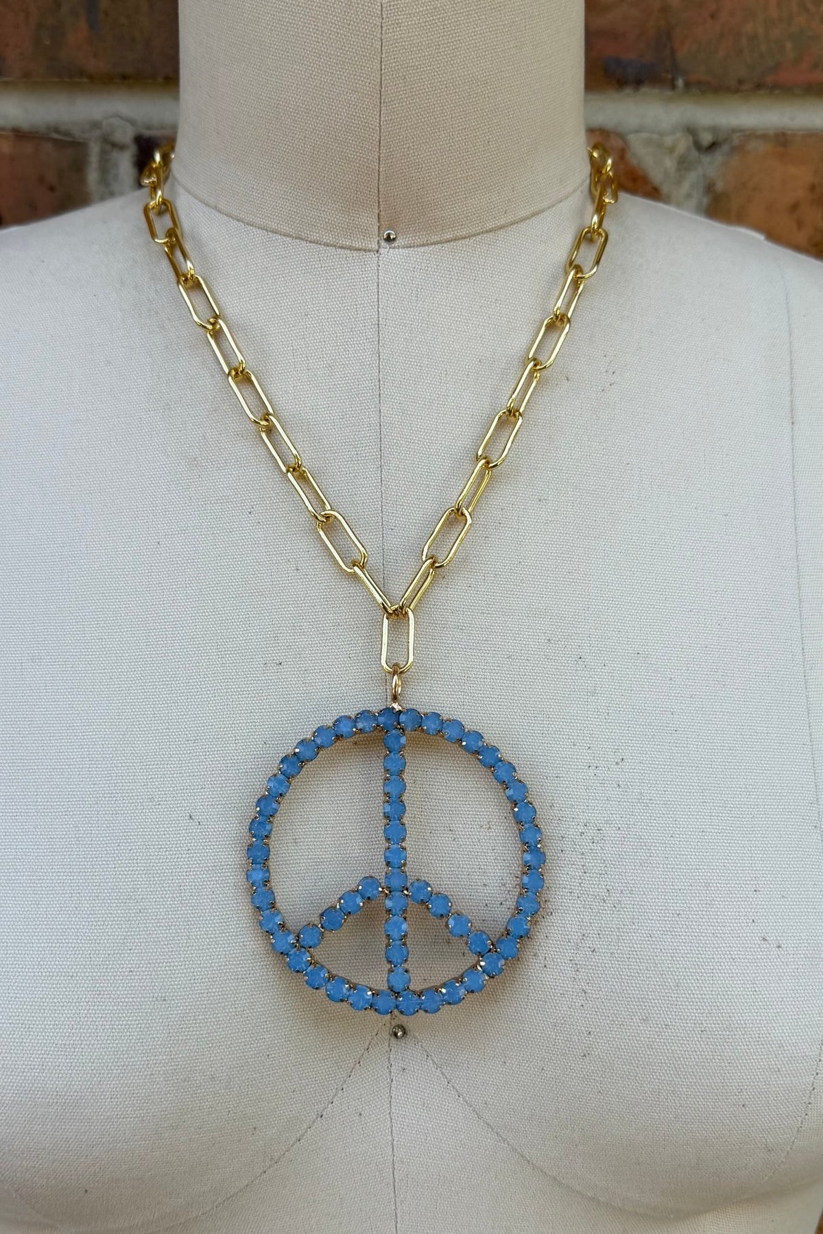 Final Sale - Peace in Pale Blue Gems Necklace - ivyandlavyboutique ivyandlavyboutique