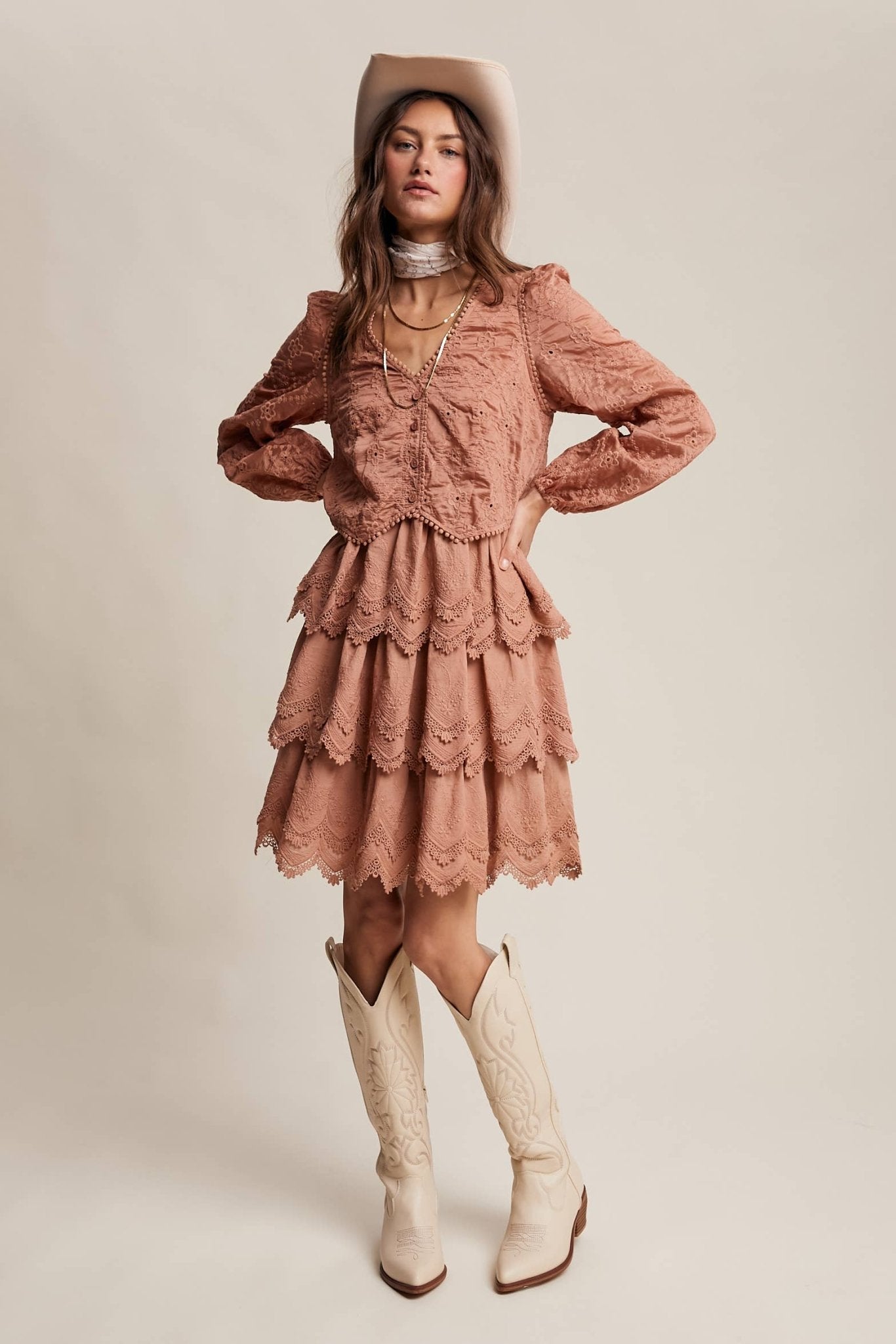 Final Sale - Tiered Scallop Embroidered Mini Dress - ivyandlavyboutique Listicle