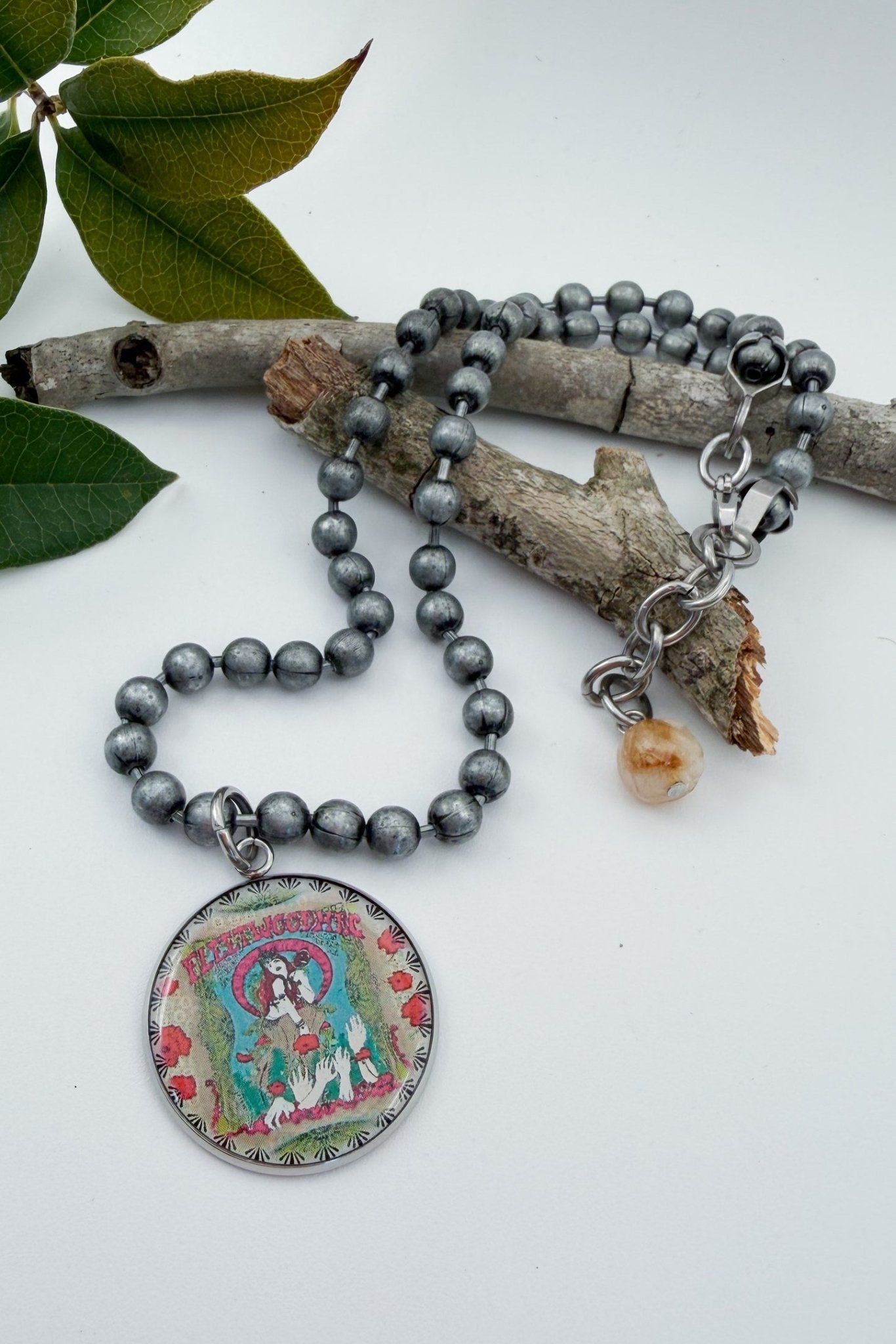 Fleetwood Mac Large Circle Distressed Pendant Necklace - ivyandlavyboutique Spirit Lala