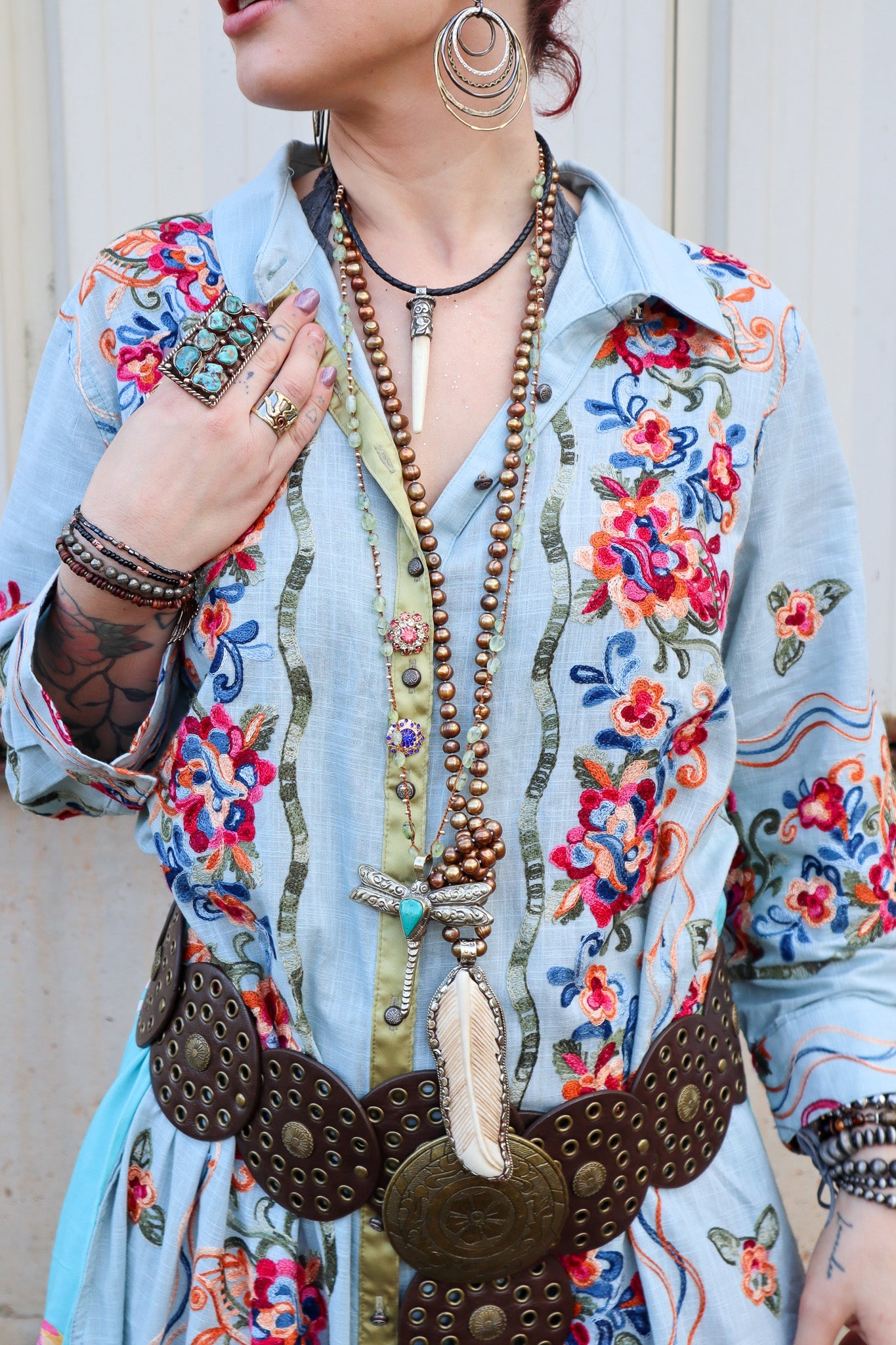 Flit & Flap Feather Long Pearl Necklace - ivyandlavyboutique ivyandlavyboutique