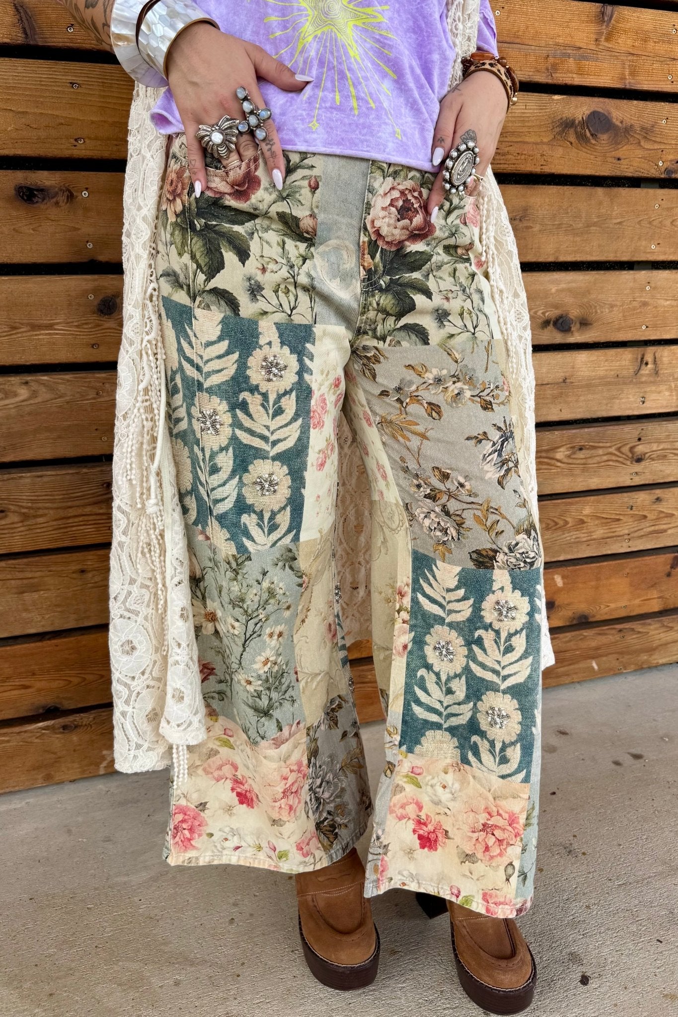 Floral Fantasy Pant - ivyandlavyboutique A Rare Bird Shop