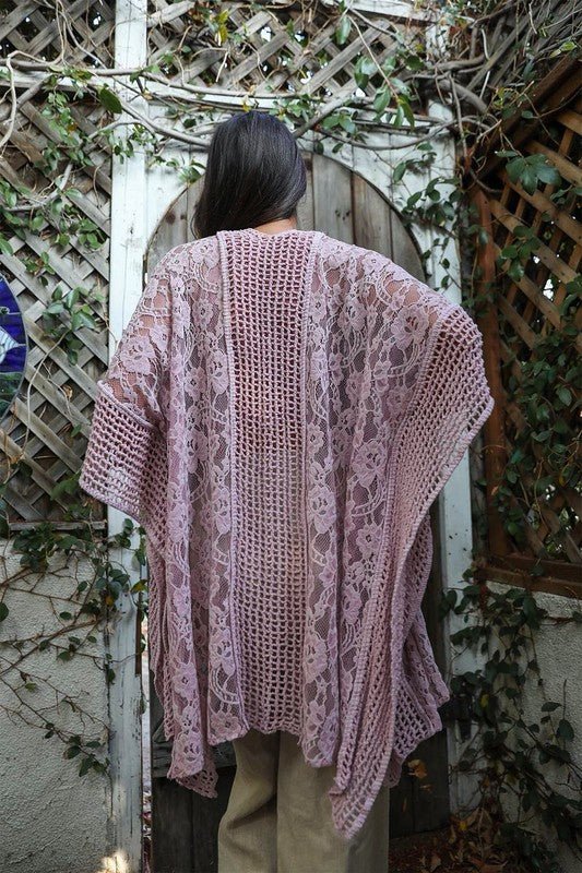 Floral Lace Textured Kimono - ivyandlavyboutique Leto Accessories