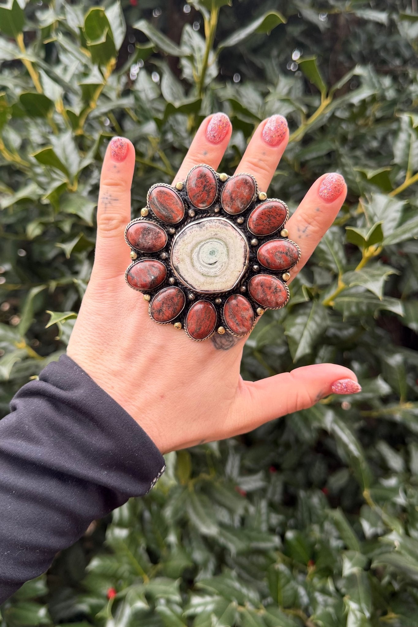 Flower Garden Vibe Circle Statement Ring - ivyandlavyboutique ivyandlavyboutique