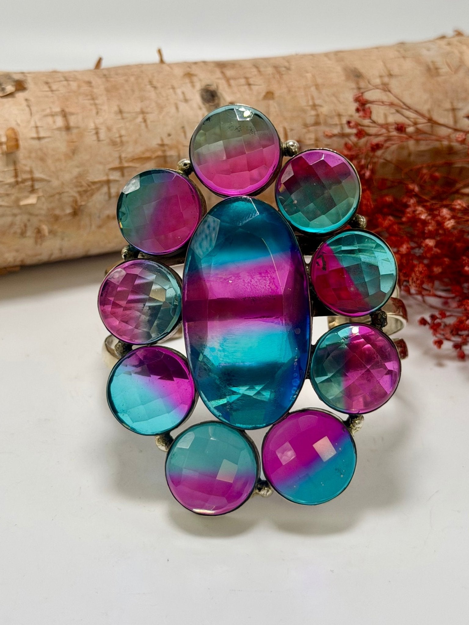 Flower Power 3 Line Cuff Style 10 - ivyandlavyboutique ivyandlavyboutique