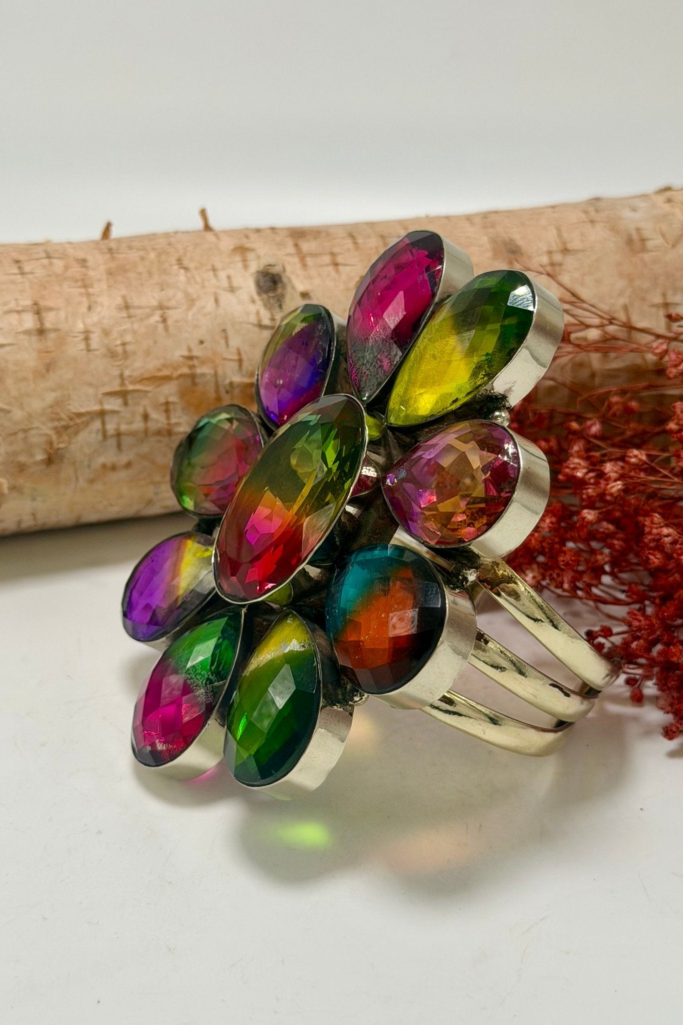 Flower Power 3 Line Cuff Style 11 - ivyandlavyboutique ivyandlavyboutique