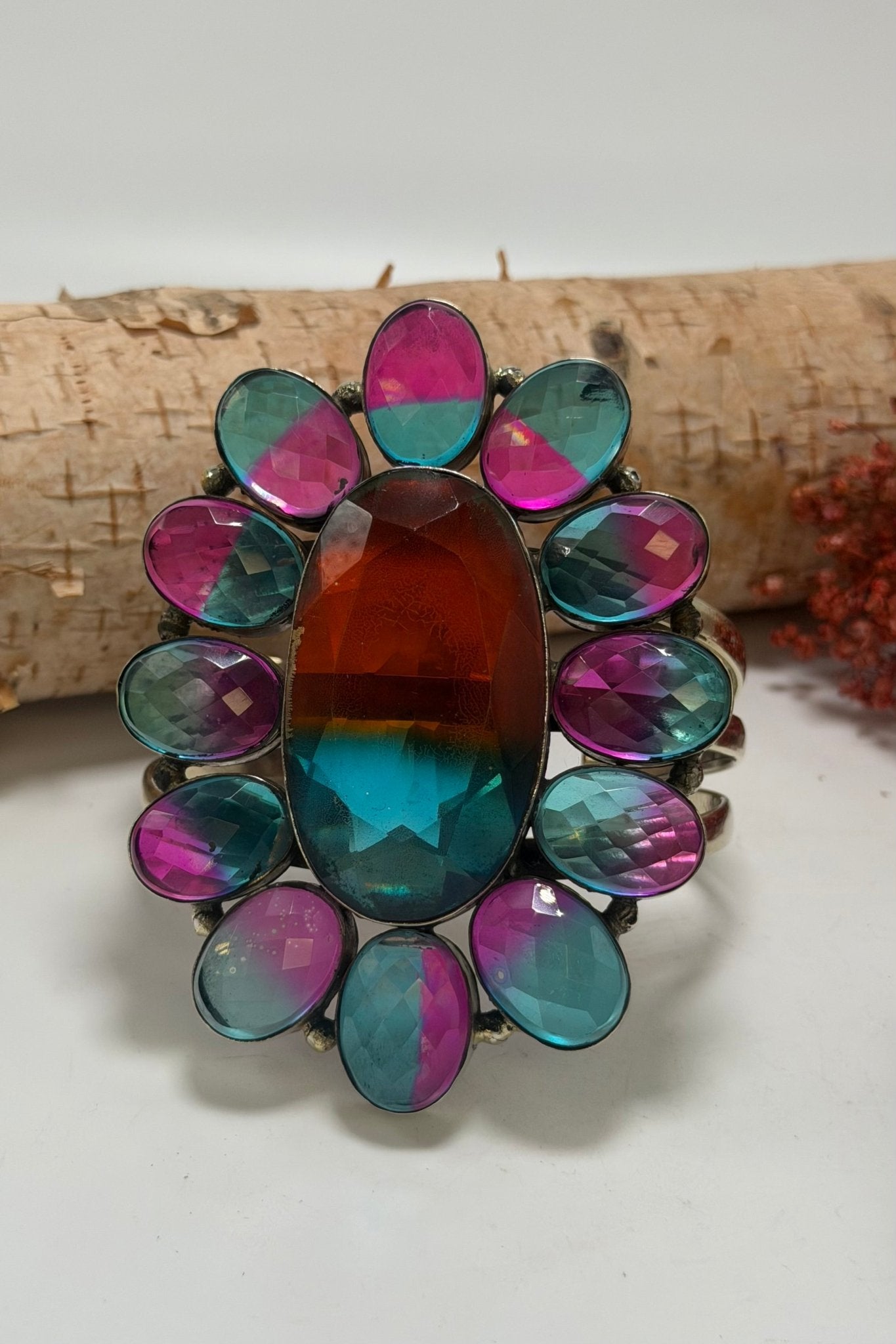 Flower Power 3 Line Cuff Style 5 - ivyandlavyboutique ivyandlavyboutique