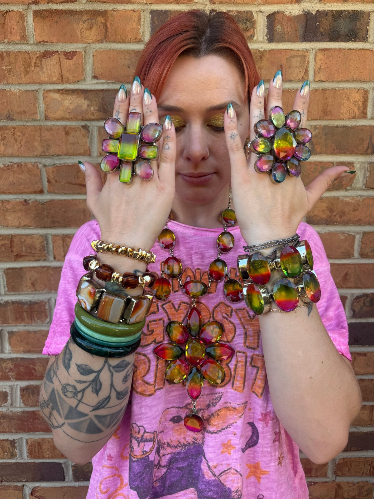 Flower Power Rainbow Necklace - ivyandlavyboutique ivyandlavyboutique