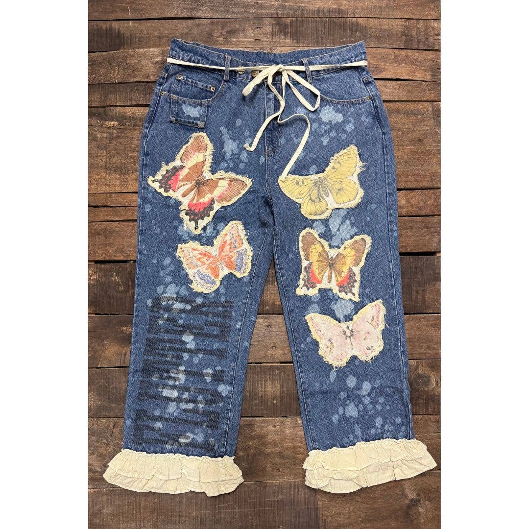 Flutter Sky Jeans - ivyandlavyboutique Jaded Gypsy