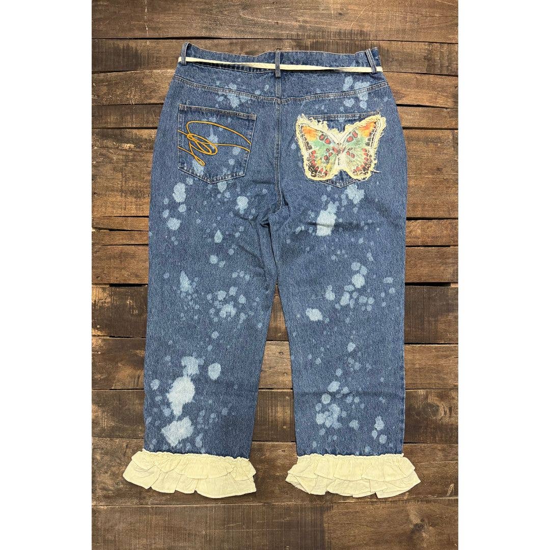 Flutter Sky Jeans - ivyandlavyboutique Jaded Gypsy