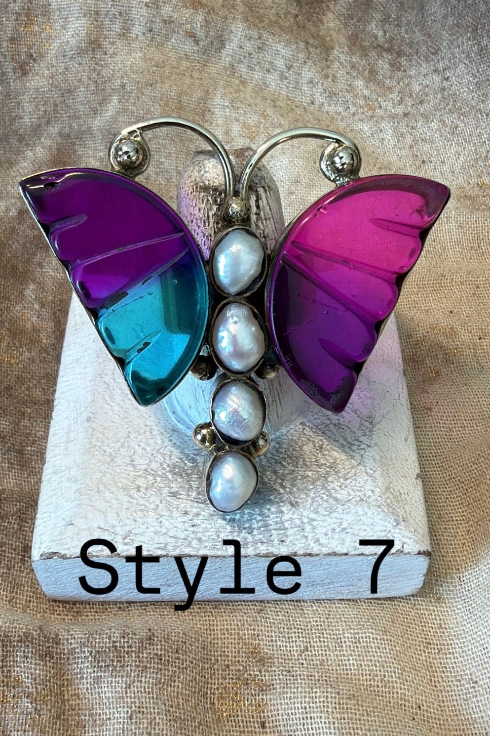 Flutterby With Genstones Ring - Boho Wanderlust Boutique Boho Wanderlust Boutique