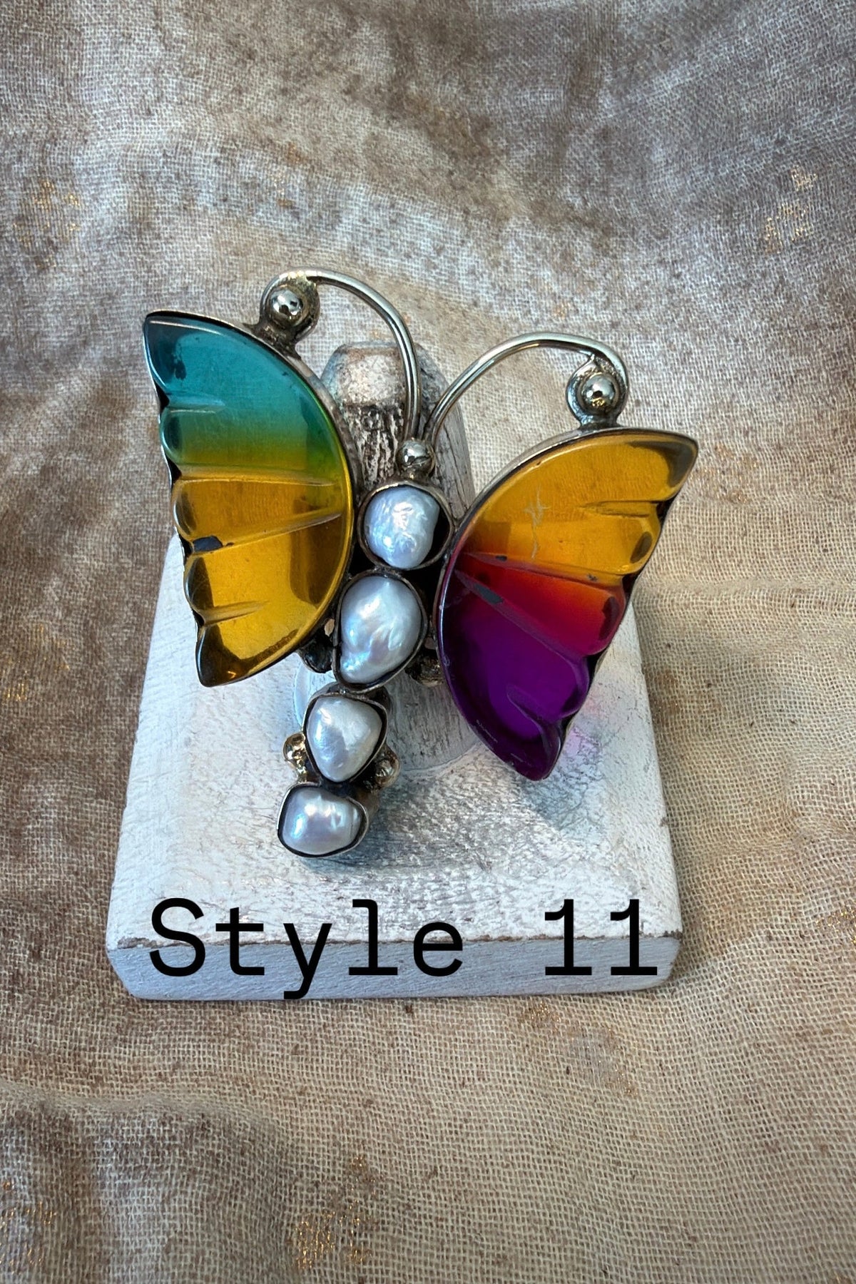 Flutterby With Genstones Ring - Boho Wanderlust Boutique Boho Wanderlust Boutique