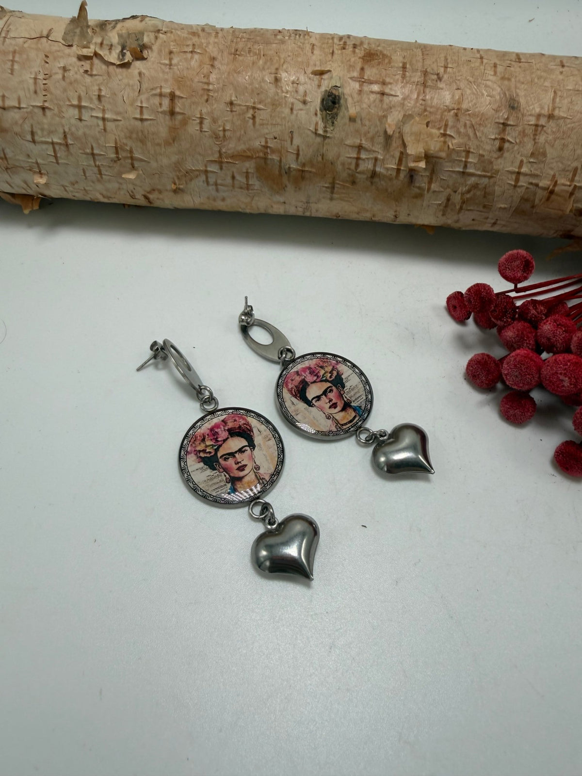 Frida And Heart Earrings 2 - ivyandlavyboutique Spirit Lala