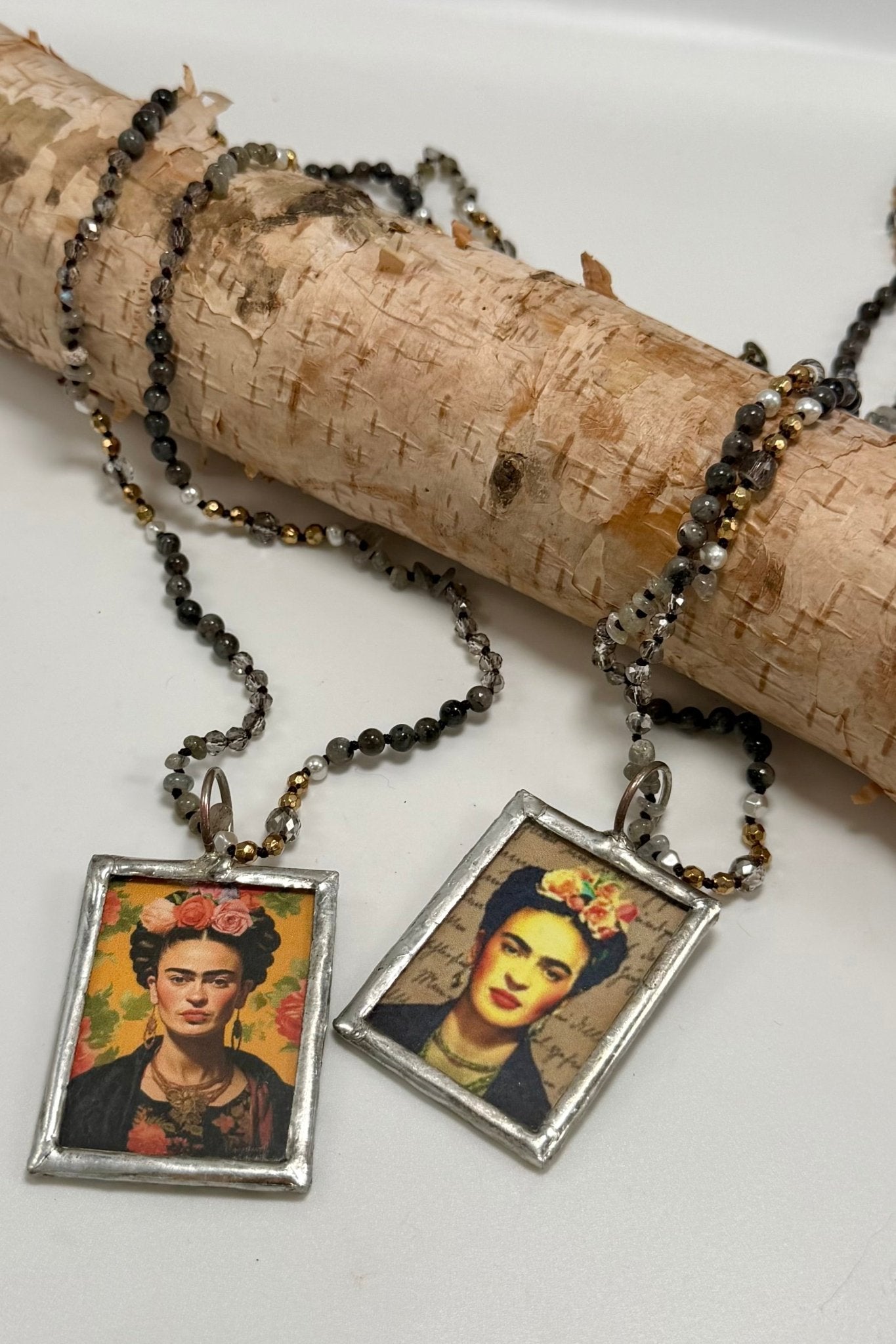 Frida Portrait Gemstone Necklace - ivyandlavyboutique ivyandlavyboutique