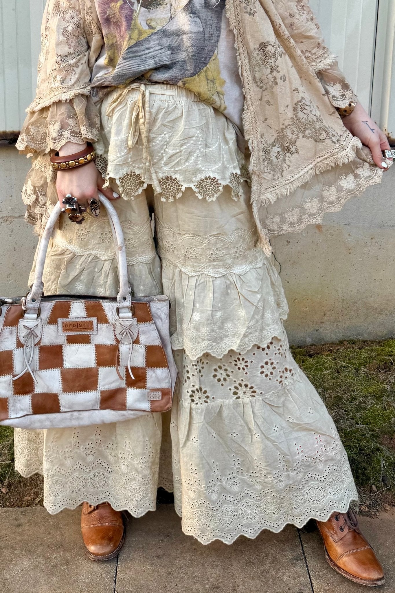 Frill Seeker Ruffle Pant in Tea Stain - ivyandlavyboutique Jaded Gypsy