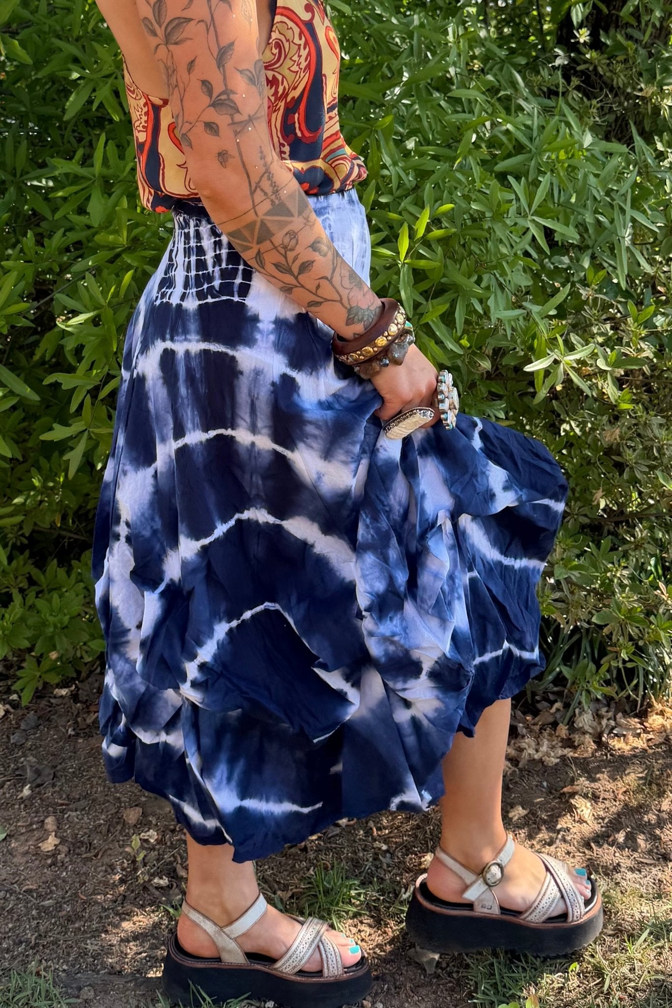 Funky Bubble Skirt in Blue & White - ivyandlavyboutique LA Skirts