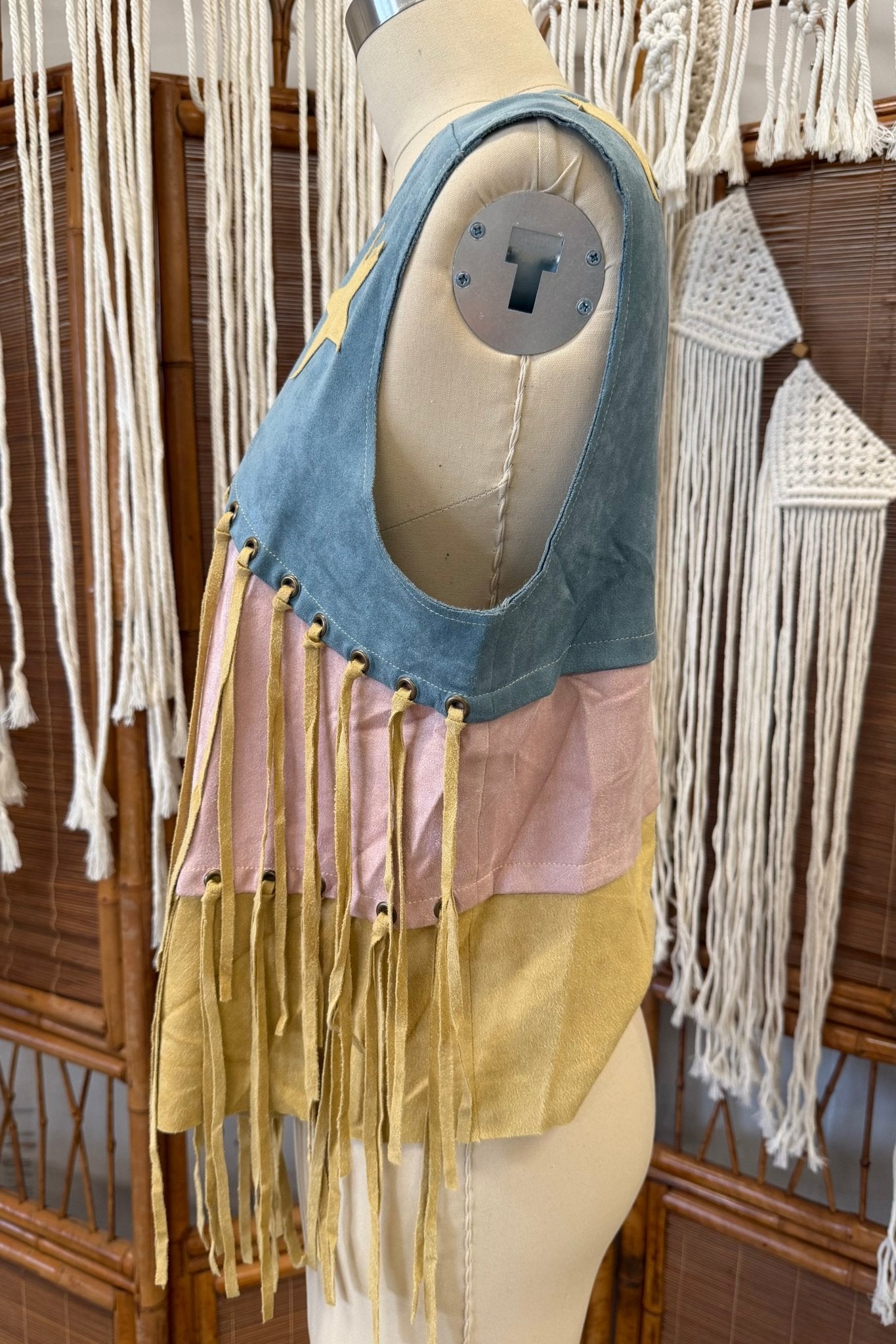 Funky Fringe Vest Pink Combo - ivyandlavyboutique Vocal