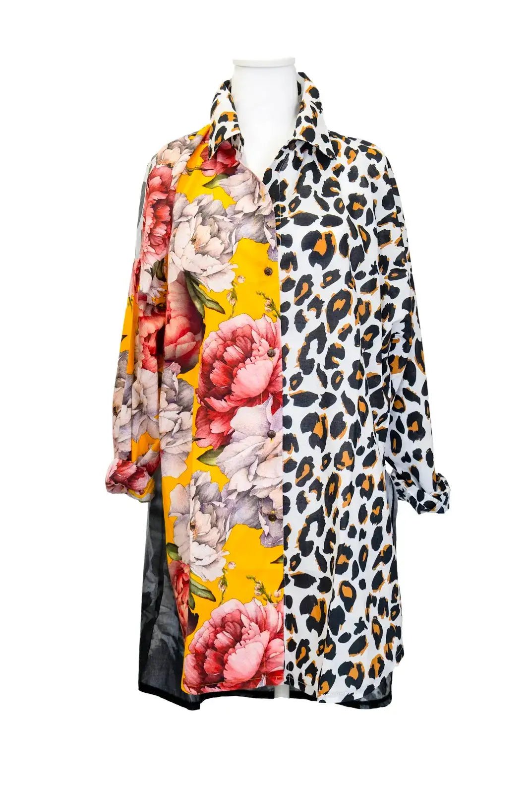 Fusion Blouse in Floral/Leopard Front & Sitting Bull Back - ivyandlavyboutique LeParisPetit by I Love Linen