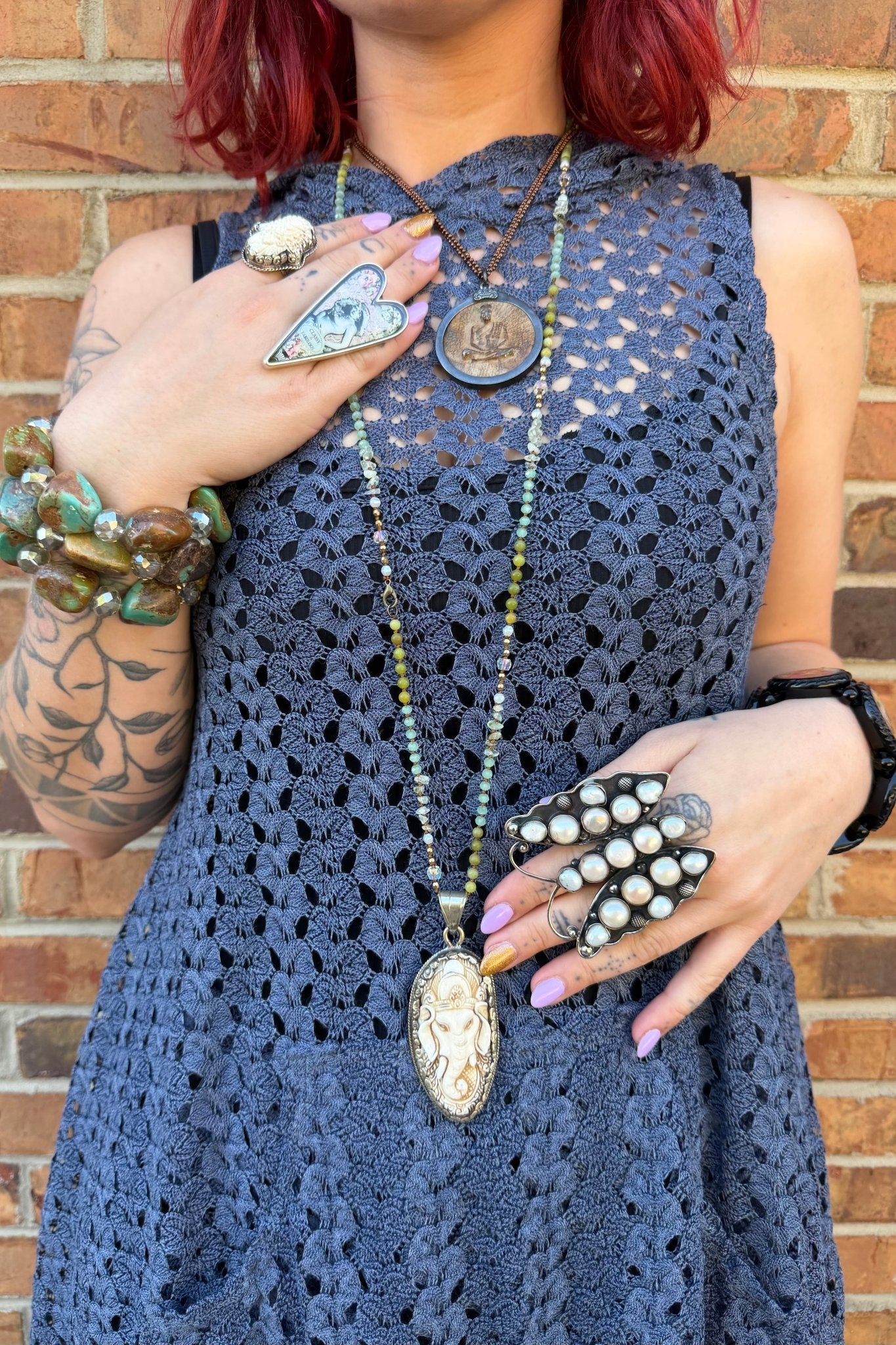 Ganesha Head Necklace - ivyandlavyboutique ivyandlavyboutique