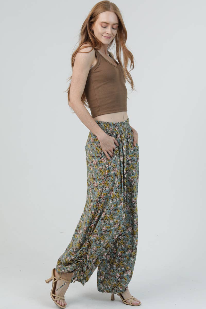 Garden Prance Side Tie Pant - ivyandlavyboutique ANGIE