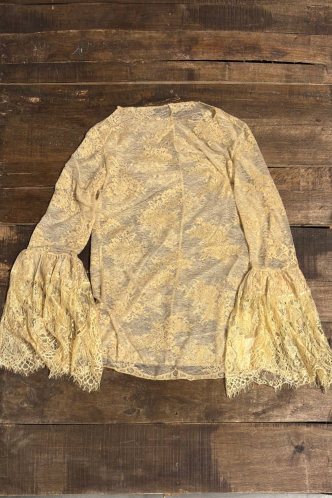 Garden Tea Lace Top - Tea Stain - ivyandlavyboutique Jaded Gypsy