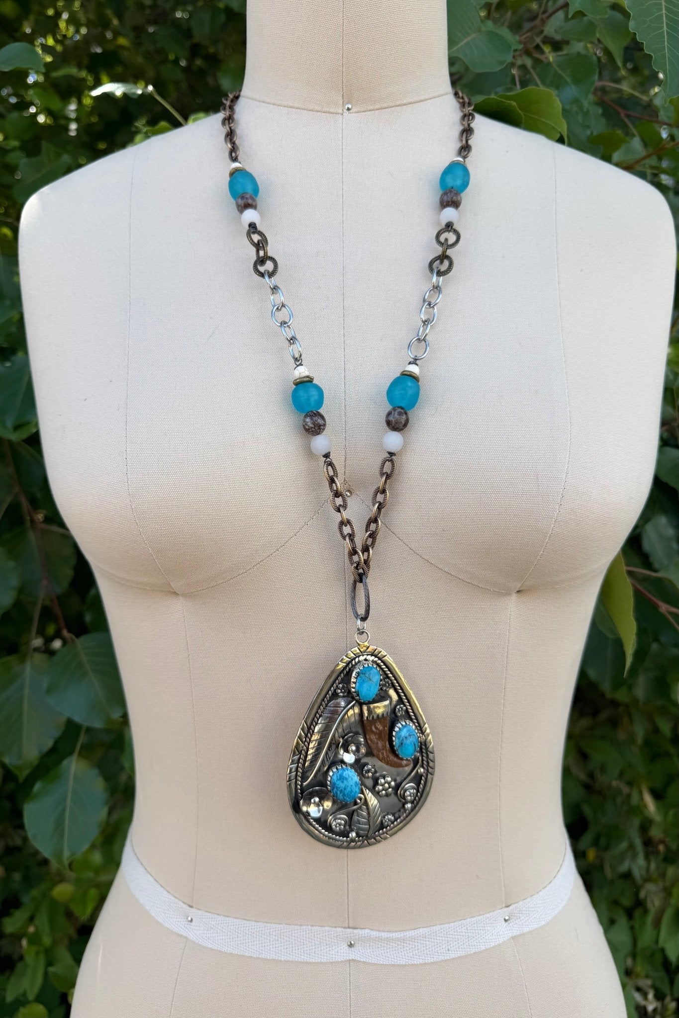 Gem Plated Pendant Handmade Necklace - ivyandlavyboutique ivyandlavyboutique