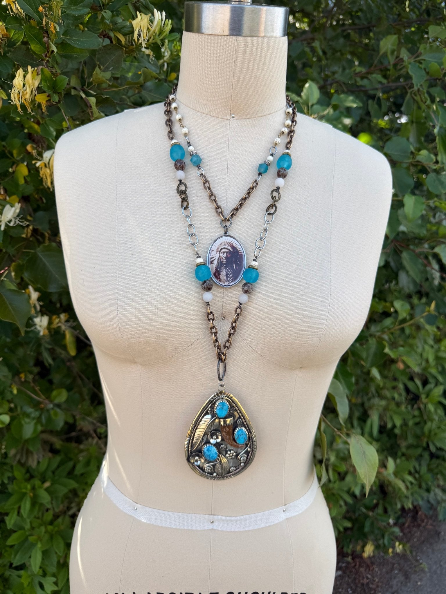 Gem Plated Pendant Handmade Necklace - ivyandlavyboutique ivyandlavyboutique