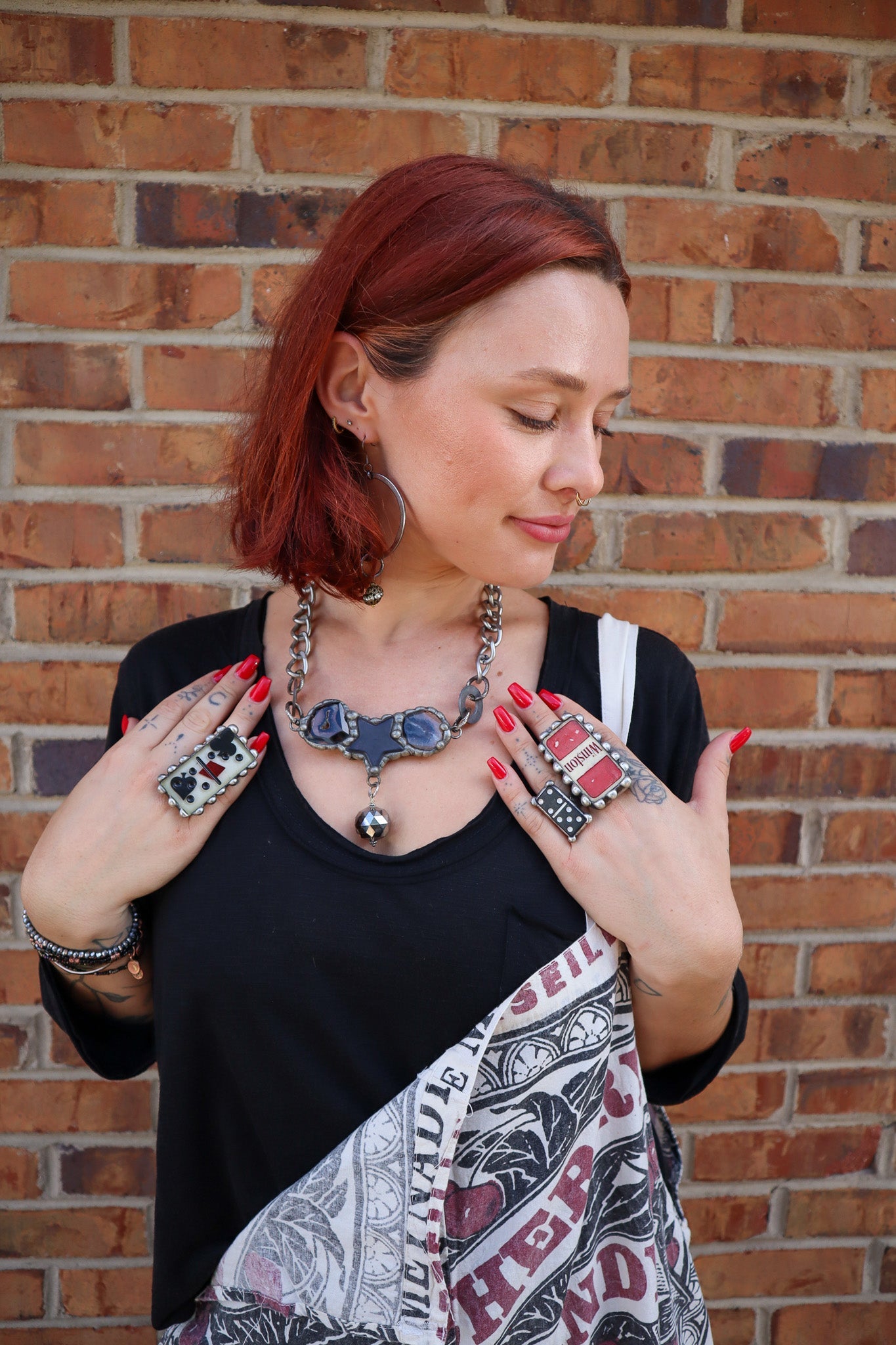 Gemstone & Star Necklace - ivyandlavyboutique Art by Amy