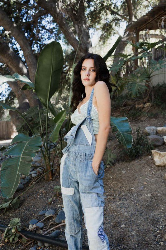 Gingham Smocked Bralette - ivyandlavyboutique Leto Accessories