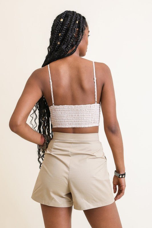 Gingham Smocked Bralette - ivyandlavyboutique Leto Accessories