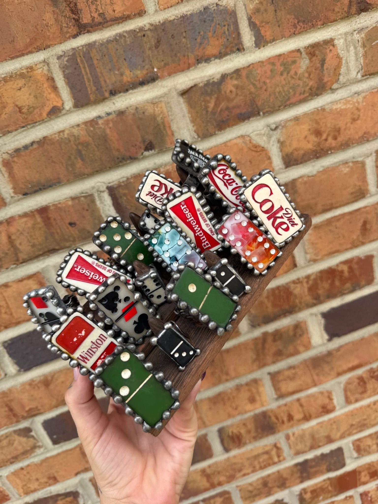 Green Domino Cuff Bracelet or Ring - ivyandlavyboutique ivyandlavyboutique