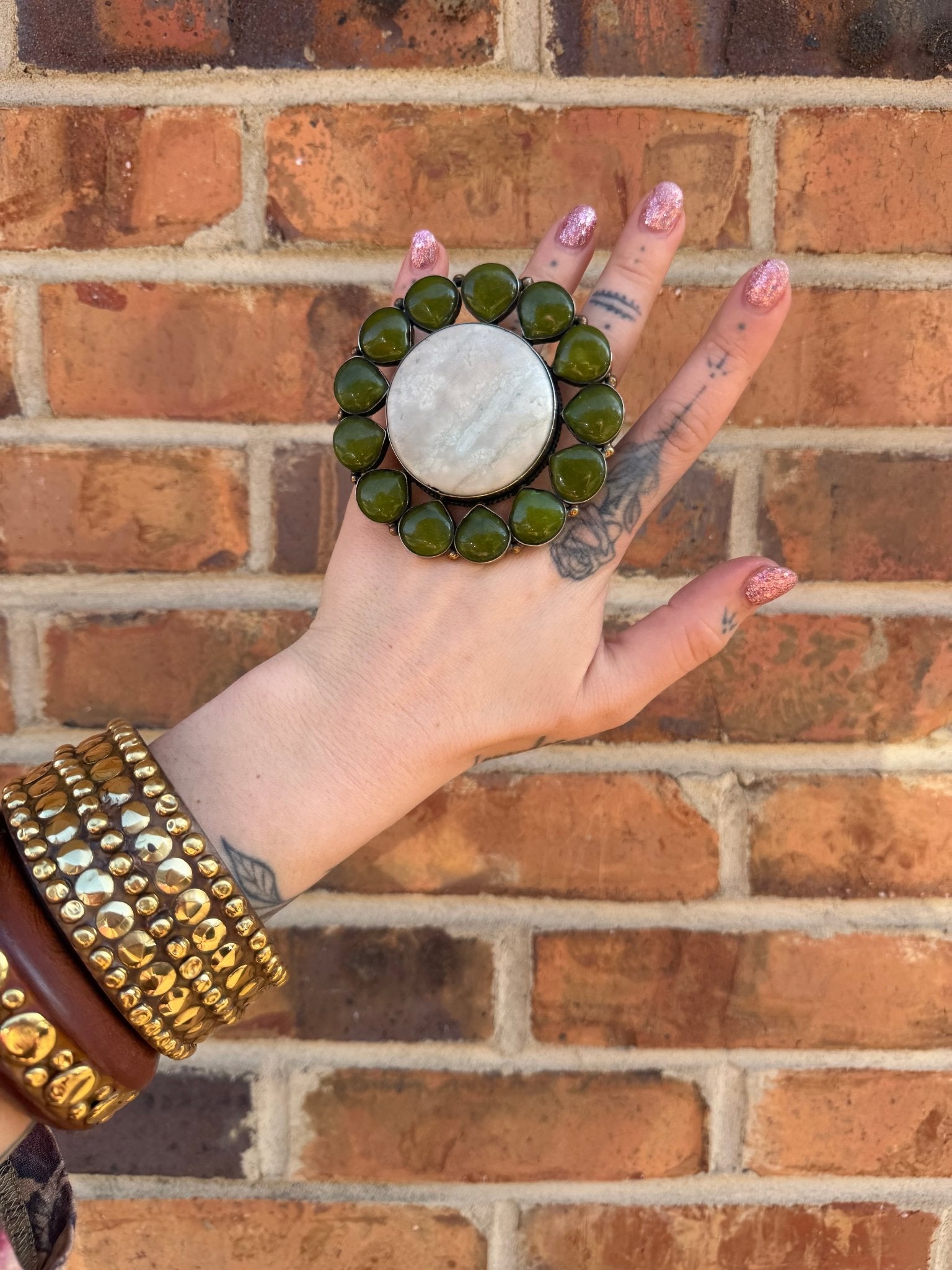 Green Garden Circle Ring - ivyandlavyboutique ivyandlavyboutique