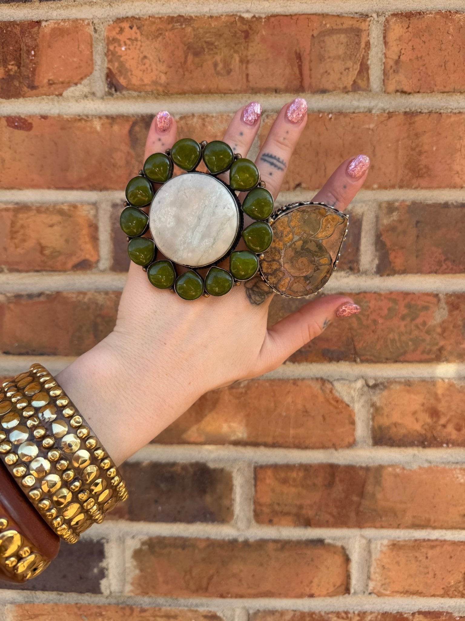 Green Garden Circle Ring - ivyandlavyboutique ivyandlavyboutique