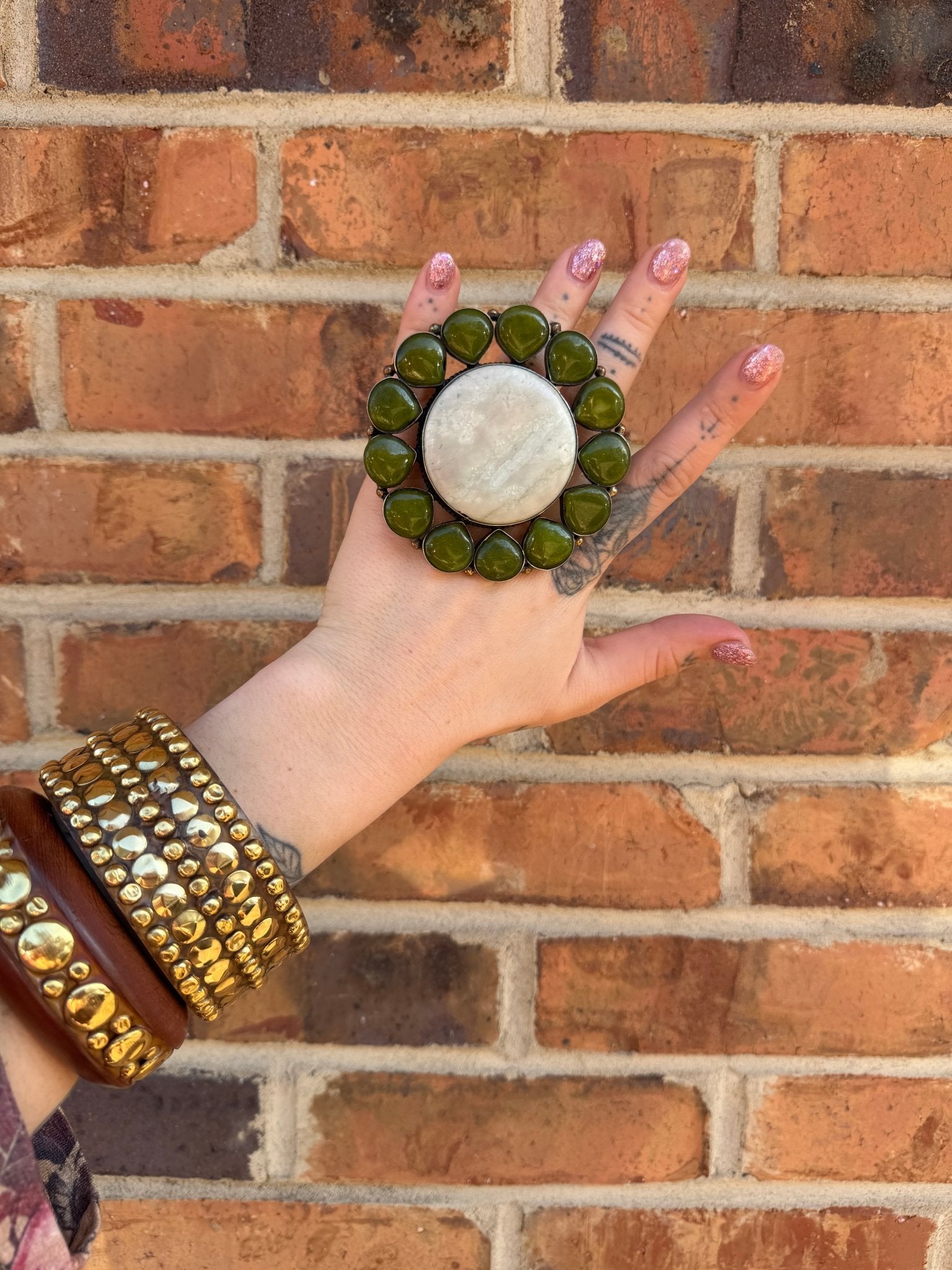 Green Garden Circle Ring - ivyandlavyboutique ivyandlavyboutique