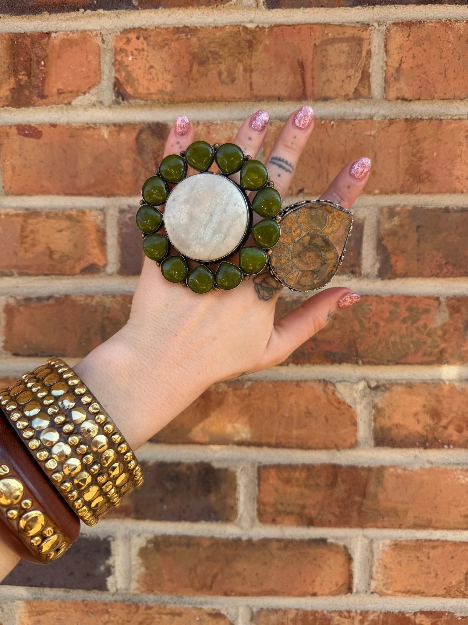 Green Garden Circle Ring - ivyandlavyboutique ivyandlavyboutique