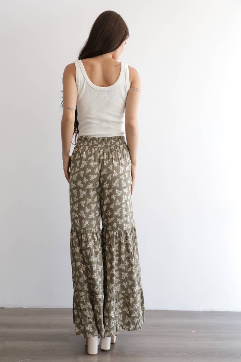 Green Goddess Floral Wide Leg Pant - ivyandlavyboutique ANGIE