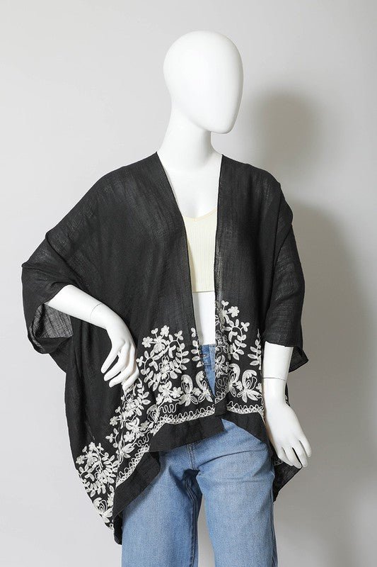 Gwens Embroidered Stitch Kimono - ivyandlavyboutique Leto Accessories