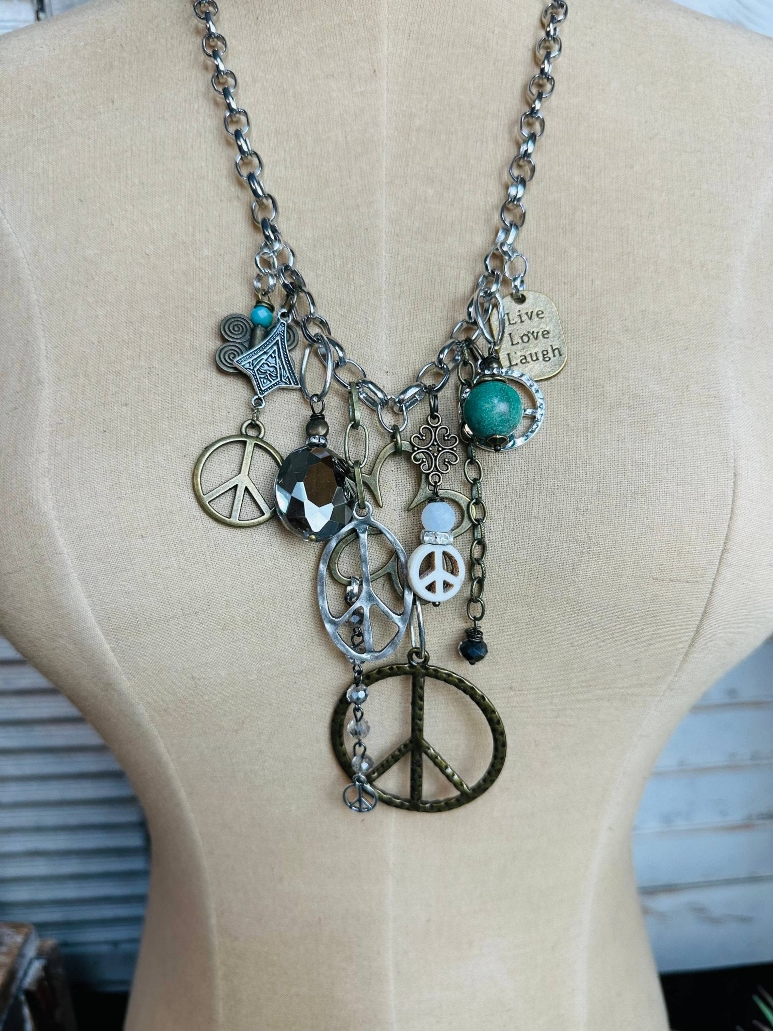 Gypsy Junk Originals Peace Necklace - ivyandlavyboutique Scooples Jewelry