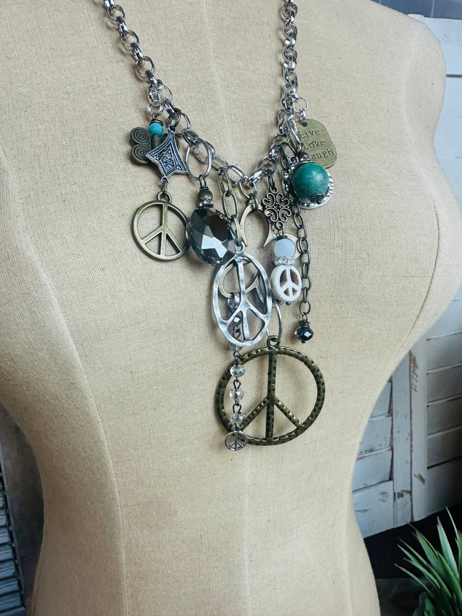 Gypsy Junk Originals Peace Necklace - ivyandlavyboutique Scooples Jewelry