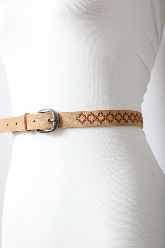 Haley Skinny Punched Out Belt - ivyandlavyboutique Leto Accessories