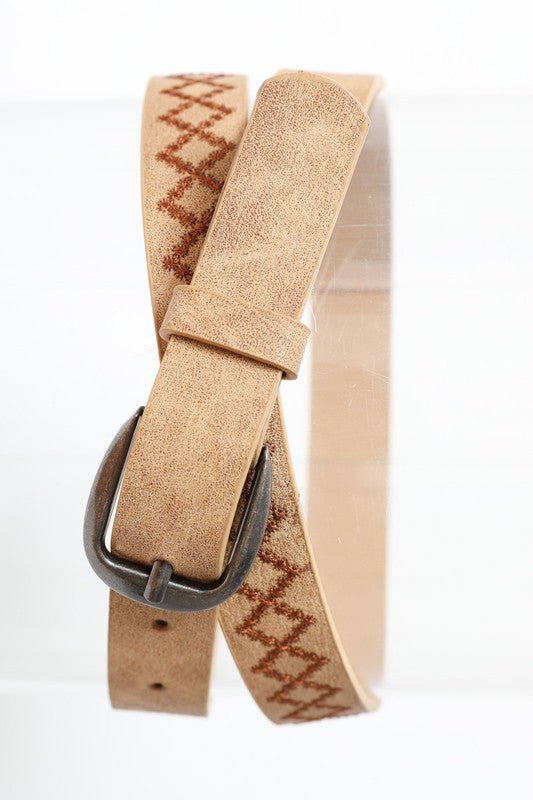 Haley Skinny Punched Out Belt - ivyandlavyboutique Leto Accessories