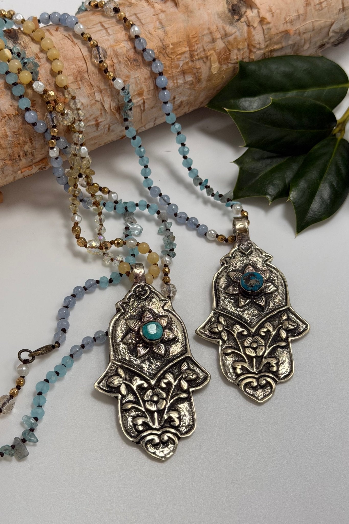 Hamsa Hand Long Necklace - ivyandlavyboutique ivyandlavyboutique