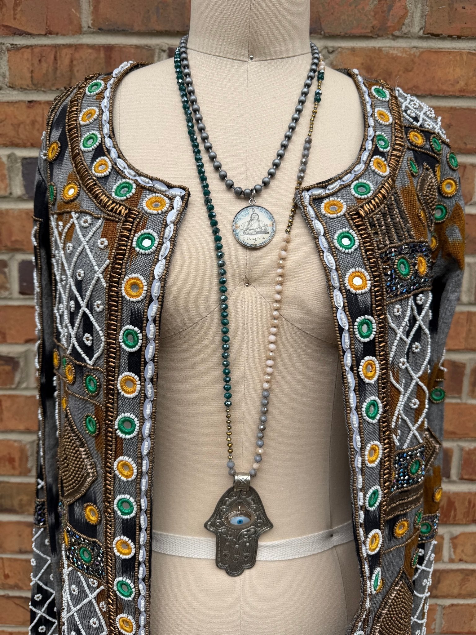 Hamsa Hand Long Necklace - ivyandlavyboutique ivyandlavyboutique