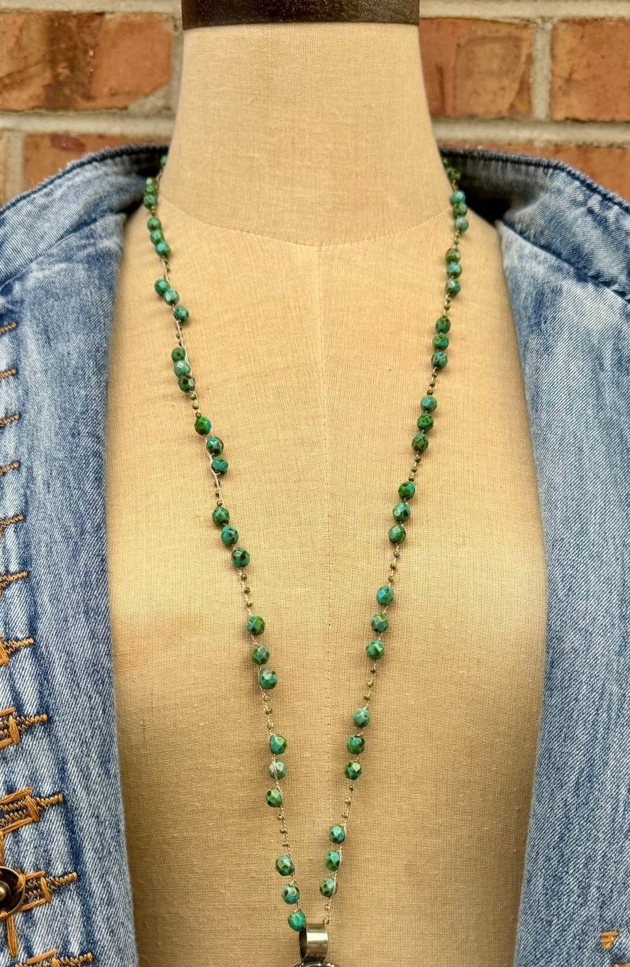 Hamsa Hand Necklace on Knotted Gemstone Chain - ivyandlavyboutique ivyandlavyboutique