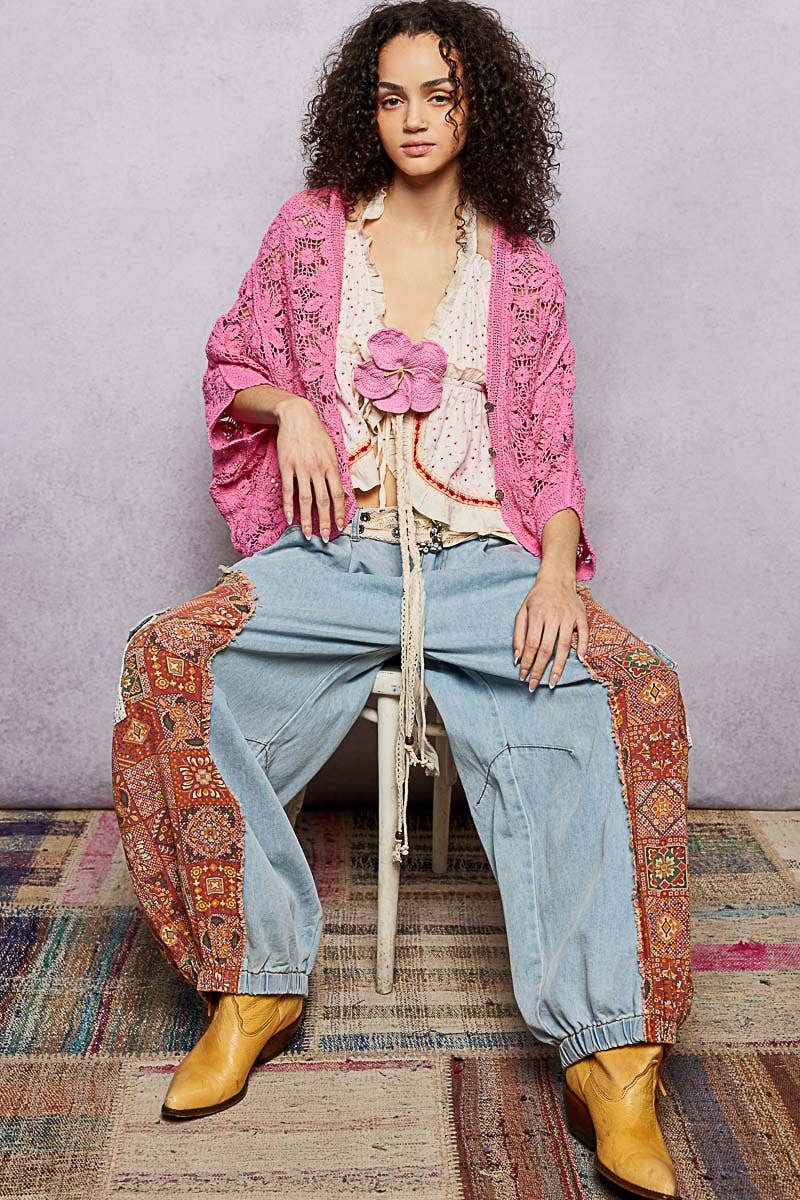 Handmade Trim Detail Crochet Flower Belt - ivyandlavyboutique Pol Clothing