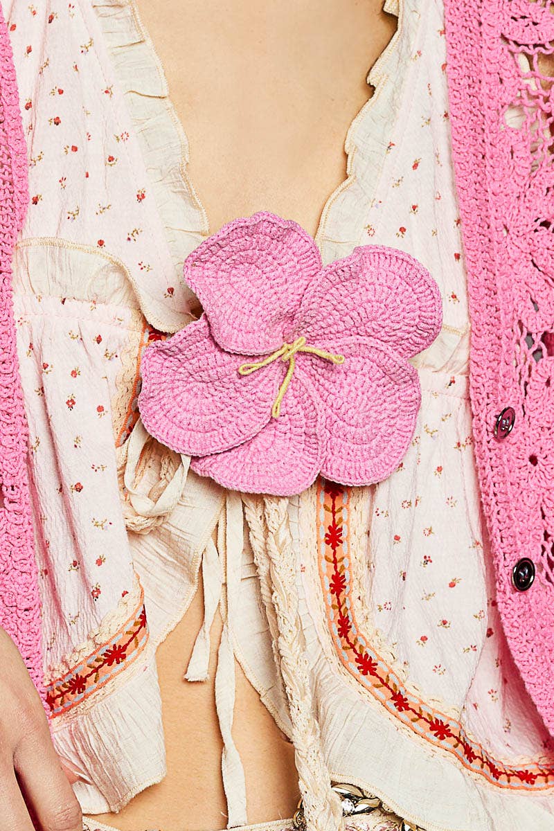 Handmade Trim Detail Crochet Flower Belt - ivyandlavyboutique Pol Clothing