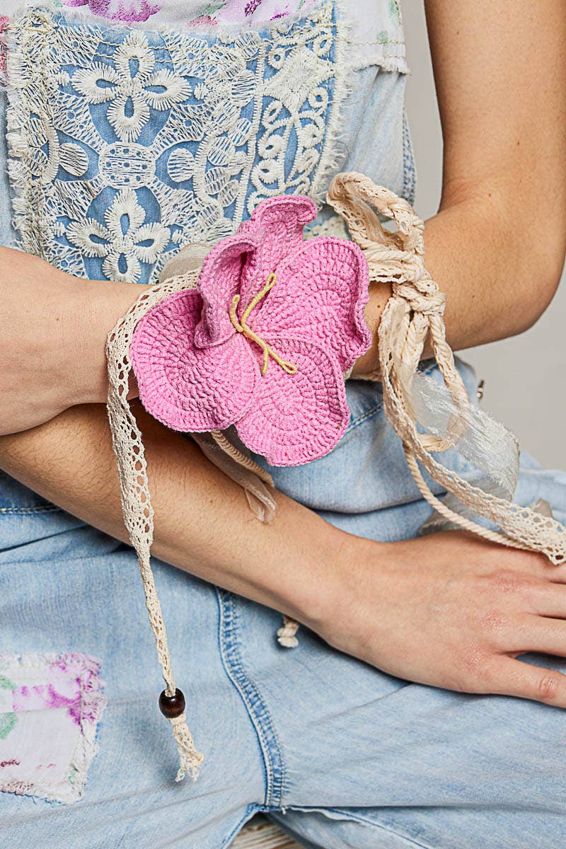 Handmade Trim Detail Crochet Flower Belt - ivyandlavyboutique Pol Clothing