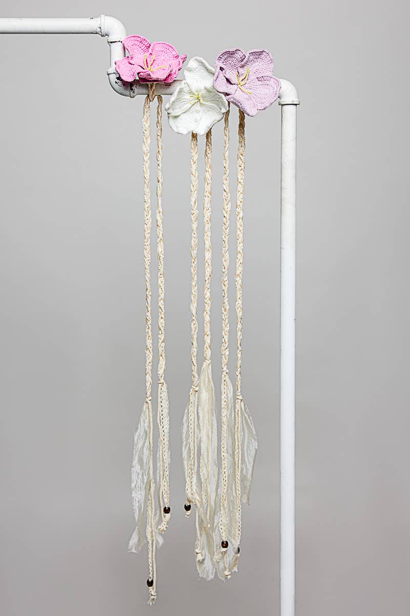 Handmade Trim Detail Crochet Flower Belt - ivyandlavyboutique Pol Clothing