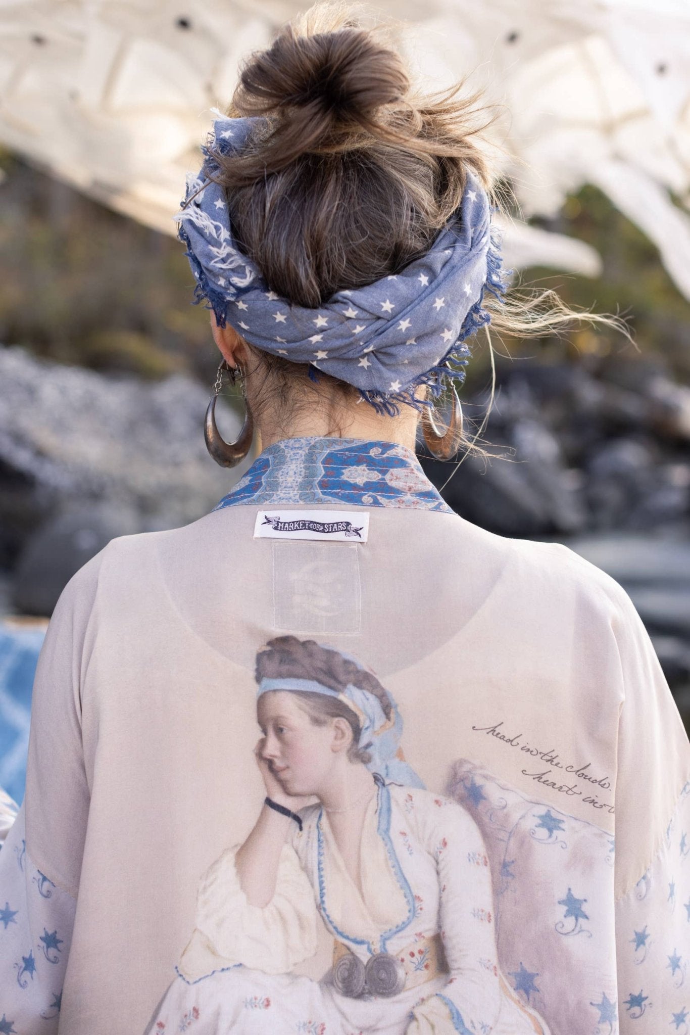 Head In The Clouds Pixie Duster Cropped Kimono w/ Stars - ivyandlavyboutique Market of Stars
